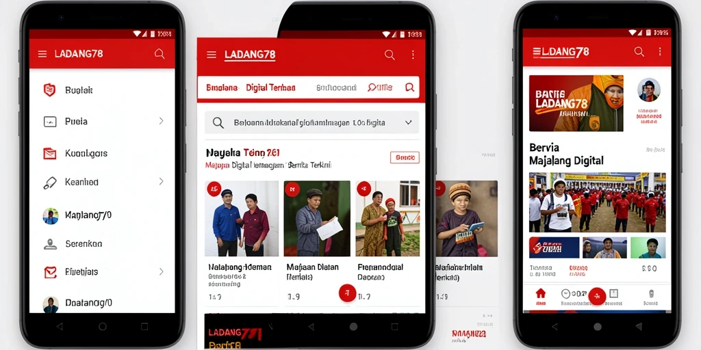Tampilan antarmuka aplikasi Majalah Digital LADANG78 yang menarik dan mudah digunakan.