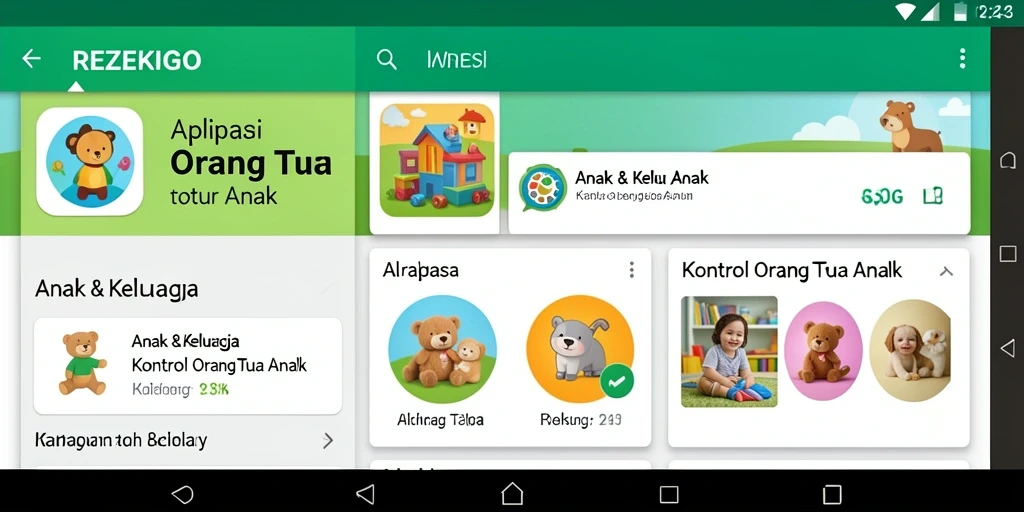 Antarmuka intuitif aplikasi REZEKIGO untuk kontrol orang tua.