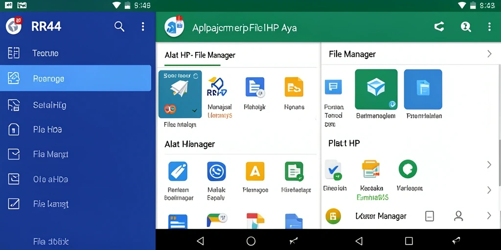 Tampilan antarmuka utama aplikasi File Manager RR44 yang intuitif.
