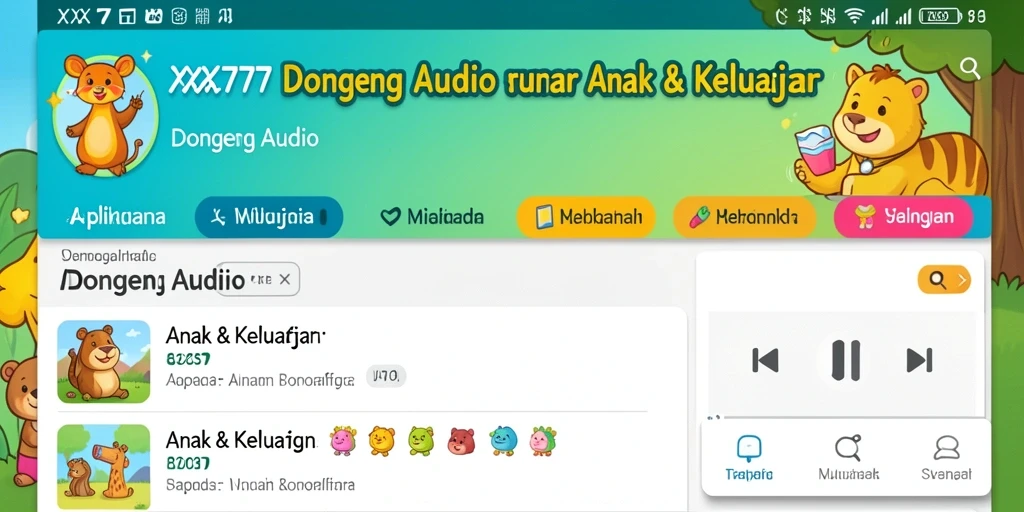 Tampilan antarmuka aplikasi XXX777 yang ramah anak dan menarik.